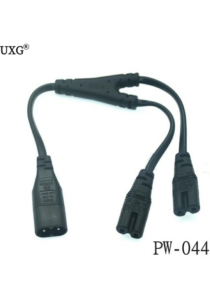 1 Ila 1 1.8m 1pc Iec 320 C8 2pin Erkek - 2 x C7 Dişi Y Bölünmüş Güç Kablosu Yaklaşık 28CM Iec 320 C7 - C8 Uzatma Kabloları C8 Erkek - C7 Dişi (Yurt Dışından)