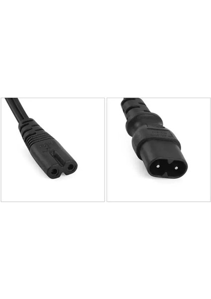 1 Ila 1 1.8m 1pc Iec 320 C8 2pin Erkek - 2 x C7 Dişi Y Bölünmüş Güç Kablosu Yaklaşık 28CM Iec 320 C7 - C8 Uzatma Kabloları C8 Erkek - C7 Dişi (Yurt Dışından)