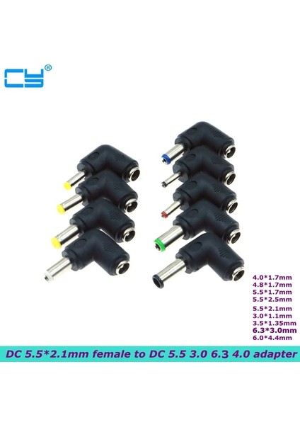 5.5x2.5 L Tipi Dc Güç Konektörü 90 Derece 5.5x2.1 Dişi 5.5*2.5 5.5*1.7 4.8*1.7 4.0*1.7 3.5*1.35 3.0*1.1 6.0*3.0 6.0*4.4mm Erkek (Yurt Dışından)