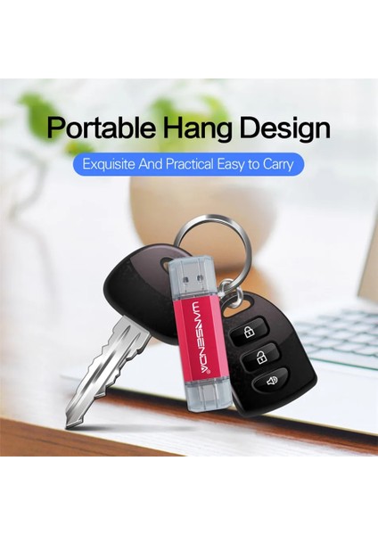 Gümüş 64GB Hotsale Wansenda Otg USB Flash Sürücü Tip C Kalem Sürücü 512GB 256GB 128GB 64GB 32GB 16GB USB Stick 3.0 Pendrive Tip-C Cihaz Için (Yurt Dışından) indirimleri