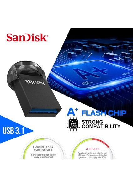 32GB Orijinal Sandisk Ultra Fit USB 3.1 Flash Sürücü 32GB 64GB Memory Stick 128GB 256GB Flash Disk USB Kalem Sürücü 130MB/S U Disk (Yurt Dışından)