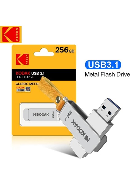 128GB 100% Orijinal Kodak K133 U Disk Usb3.0 Pendrive 32GB 64GB Metal Flash Sürücü Araba Usb3.1 Flash Sürücü 128GB 256GB Memory Stick (Yurt Dışından)