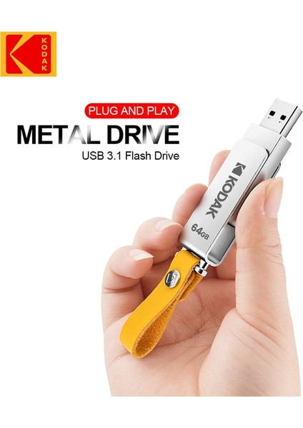 128GB 100% Orijinal Kodak K133 U Disk Usb3.0 Pendrive 32GB 64GB Metal Flash Sürücü Araba Usb3.1 Flash Sürücü 128GB 256GB Memory Stick (Yurt Dışından)
