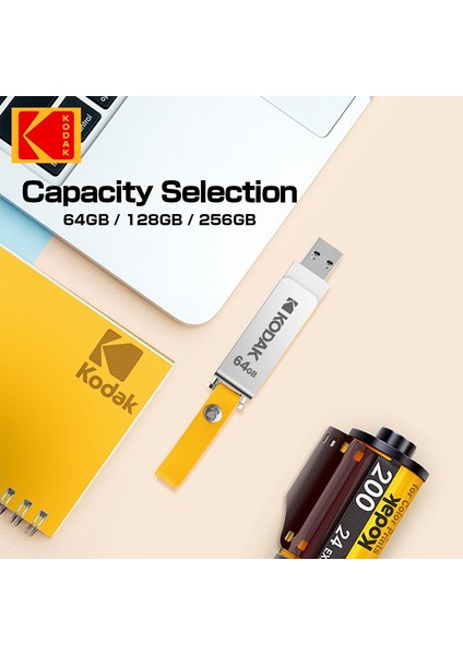 128GB 100% Orijinal Kodak K133 U Disk Usb3.0 Pendrive 32GB 64GB Metal Flash Sürücü Araba Usb3.1 Flash Sürücü 128GB 256GB Memory Stick (Yurt Dışından)