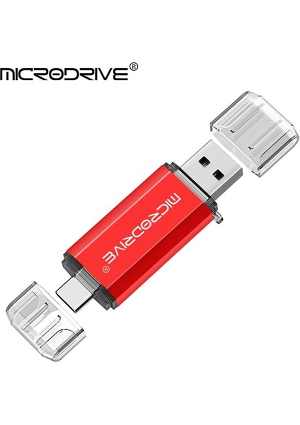 Kırmızı 64GB Akıllı USB 2.0 Flash Sürücü Tip-C Otg 2 In 1 128GB 64GB 32GB 16GB Pendrive Memory Stick Telefon Notebook Için (Yurt Dışından)