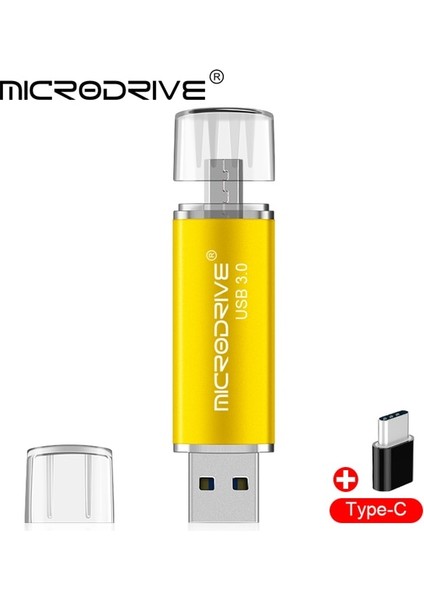 Altın 32GB Usb3.0 Otg USB Flash Sürücü 3'ü 1 Arada Iphone/ipad/android/pc/type-C 128GB 64GB 32GB 16GB Kalem Sürücü Yüksek Hızlı Pendrive (Yurt Dışından)