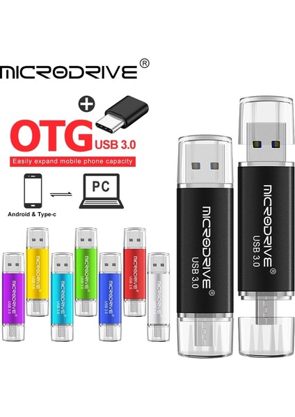 Altın 32GB Usb3.0 Otg USB Flash Sürücü 3'ü 1 Arada Iphone/ipad/android/pc/type-C 128GB 64GB 32GB 16GB Kalem Sürücü Yüksek Hızlı Pendrive (Yurt Dışından)