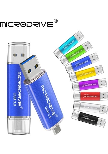 Altın 32GB Usb3.0 Otg USB Flash Sürücü 3'ü 1 Arada Iphone/ipad/android/pc/type-C 128GB 64GB 32GB 16GB Kalem Sürücü Yüksek Hızlı Pendrive (Yurt Dışından)