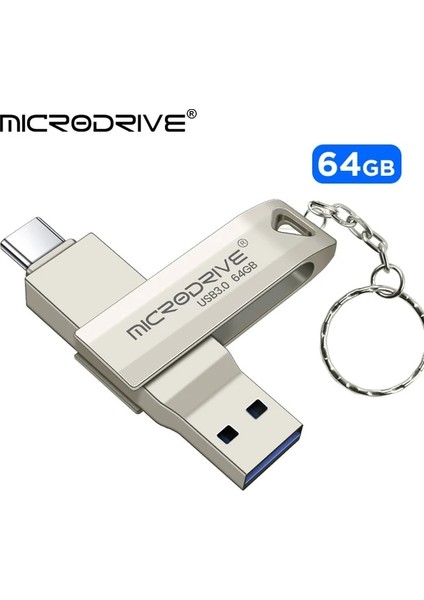 64GB Microdrive USB Stick 2'si 1 Arada Otg USB Disk Speicherstick 64G 128GB 256GB Usb3.0 Flash Sürücü Tip C Dizüstü Bilgisayar/macbook/tablet/telefon Için (Yurt Dışından)