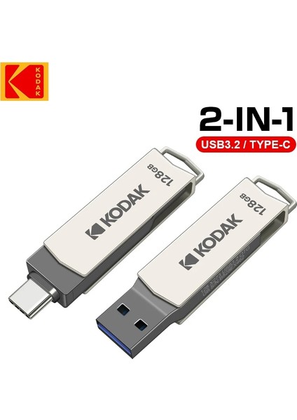 128 GB 2 Adet Kodak K273 USB Flash Sürücüler Yüksek Hızlı 128 GB U Disk Usb3.2 32 GB 64 GB Metal Otg Sopa 100% Orijinal (Yurt Dışından)