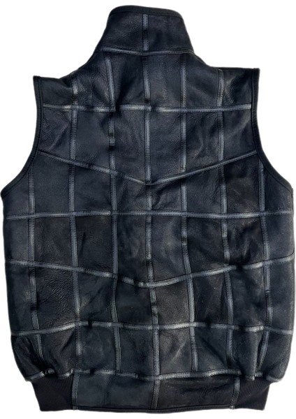 Patchwork Içi Kürk-Dışı Süet Deri Biye Yakalı Triko Detaylı Yelek fiyatları