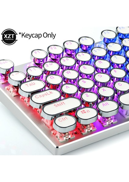 Siyah 104 Adet/takım Pbt Evrensel Yuvarlak Anahtar Kapağı Keycaps Kiraz Mx Mekanik Klavye Evrensel Arkadan Aydınlatmalı Yuvarlak Tasarım (Yurt Dışından)