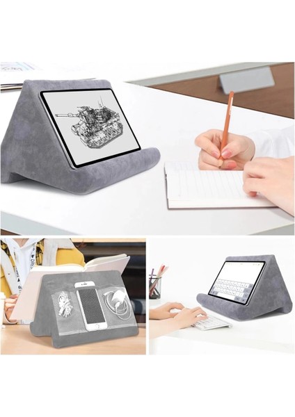 Mavi Yastık Tablet Telefon Standı iPad Dizüstü Cep Esnek Çok Fonksiyonlu Cep Telefonu Tutucu Destek Yatağı Tablet Montaj Dirseği Kitap (Yurt Dışından) indirimleri