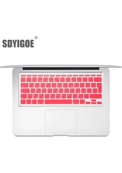 Pembe Mac Kitap Hava 11 Inç Rus Renkli Klavye Filmi Ab Silikon Klavye Koruyucu Kapak AIR11.6 A1465 A1370 Ru (Yurt Dışından)