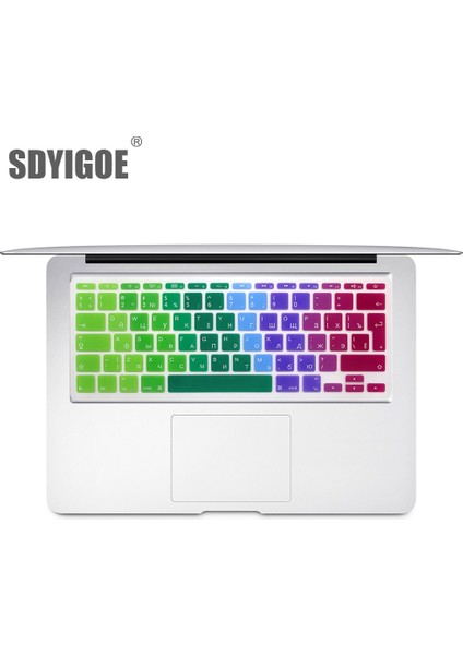 Pembe Mac Kitap Hava 11 Inç Rus Renkli Klavye Filmi Ab Silikon Klavye Koruyucu Kapak AIR11.6 A1465 A1370 Ru (Yurt Dışından)