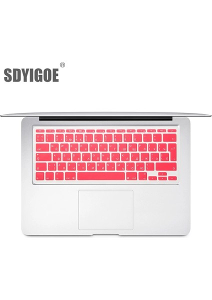 Pembe Mac Kitap Hava 11 Inç Rus Renkli Klavye Filmi Ab Silikon Klavye Koruyucu Kapak AIR11.6 A1465 A1370 Ru (Yurt Dışından)