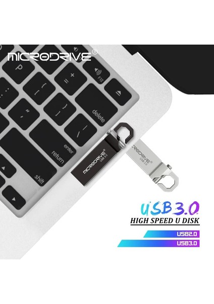 Siyah 128GB Sıcak Satış USB Flash Sürücü 32GB 16GB 8gb Metal Pendrive 64GB 128GB USB 3.0 U Disk Yüksek Hızlı Su Geçirmez Anahtar Kalem Sürücü Sopa (Yurt Dışından)