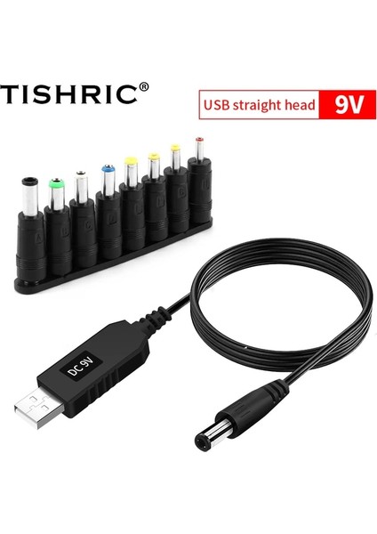 9V Düz 8 Adet Tıshrıc USB Dc Güç Kablosu 5V 12V 9V Güç Boost Hattı Adaptörü Rota Wıfı Tel USB Konektörü 2.1x5.5mm Powerbank Üzerinden (Yurt Dışından)
