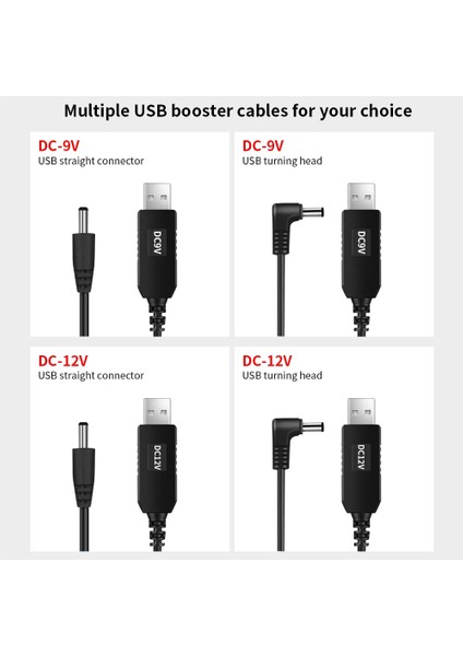 9V Düz 8 Adet Tıshrıc USB Dc Güç Kablosu 5V 12V 9V Güç Boost Hattı Adaptörü Rota Wıfı Tel USB Konektörü 2.1x5.5mm Powerbank Üzerinden (Yurt Dışından)