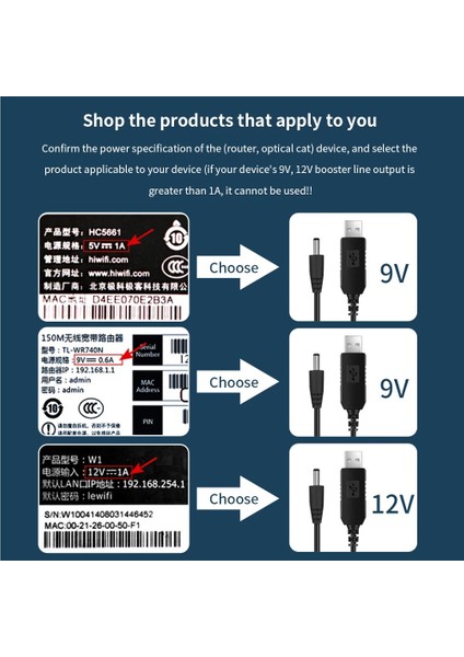 9V Düz 8 Adet Tıshrıc USB Dc Güç Kablosu 5V 12V 9V Güç Boost Hattı Adaptörü Rota Wıfı Tel USB Konektörü 2.1x5.5mm Powerbank Üzerinden (Yurt Dışından)