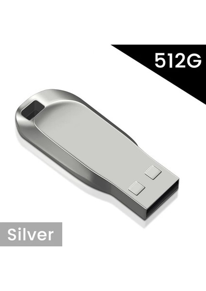 Gümüş 512G Elough USB 3.0 Yüksek Hızlı Flash Sürücü Metal Kalem Sürücü 2 Tb/1 TB/512G Su Geçirmez Flash Disk Mini Bellek Çubukları 32G U Disk Kalem Sürücü (Yurt Dışından)