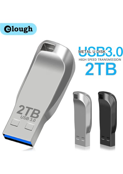 Gümüş 512G Elough USB 3.0 Yüksek Hızlı Flash Sürücü Metal Kalem Sürücü 2 Tb/1 TB/512G Su Geçirmez Flash Disk Mini Bellek Çubukları 32G U Disk Kalem Sürücü (Yurt Dışından)