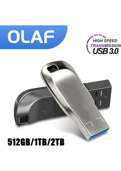 1tb Beyaz Olaf USB 3.0 Flash Sürücü Pendrive 512GB/1TB/2TB USB Stick Kalem Sürücü Flash USB Disk Yüksek Hızlı Metal U Disk Cle USB Bellek Çubuğu (Yurt Dışından)