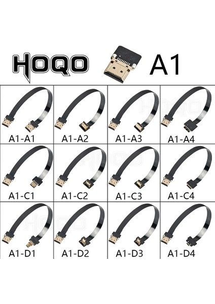 A1-C4 10 cm A1 Ultra Ince Düz Fpv HDMI Uyumlu Kablo Esnek Mini HDMI Mikro HDMI Şerit Tel 30 cm Kısa Fpc Ffc (Yurt Dışından)