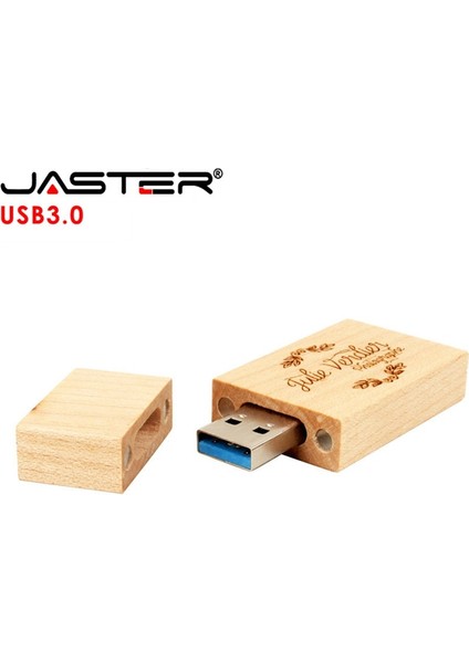 Kutu ile Gül Ağacı 64GB Jaster Ahşap Blok USB 3.0 Flash Sürücü Kırmızı Ahşap Pendrive 4gb 8gb 16GB 32GB 64GB 128GB Memory Stick U Disk Hediye (Yurt Dışından)