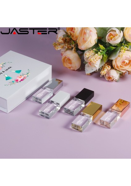 Kutu ile Siyah 32GB Jasters USB Flash Kalem Sürücü 2.0 Kristal Çubuklar Baskı Özel Logo 4gb 8gb 16GGB 32GB 64GB 128GB Şeffaf Cam Hediye Pendrive (Yurt Dışından) modelleri