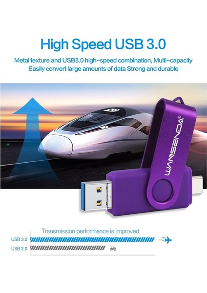 Siyah 16 GB Wansenda USB Flash Sürücü Otg 3 In 1 USB 3.0 Tip C Microusb Çubuk Kalem Sürücü 512 GB 256 GB 128 GB 64 GB 32 GB Yüksek Hızlı Pendrive (Yurt Dışından) modelleri