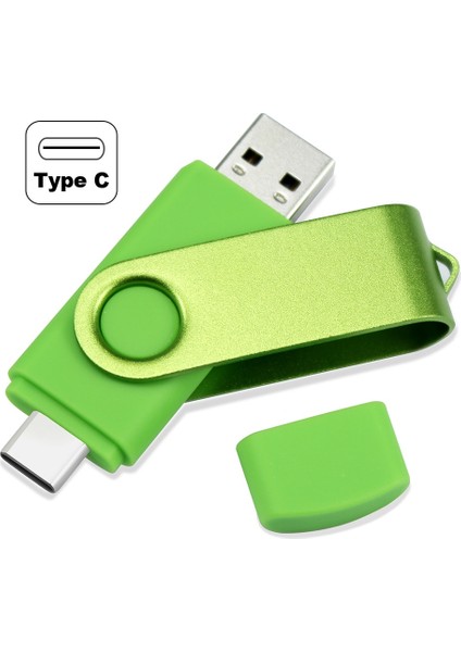 Yeşil 32GB Mavi Kırmızı Yeşil 16G 32G 64GB USB 2.0 Tip C USB Flash Sürücü Akıllı Telefon USB Sopa Mobil Sabit Disk U Disk Yazma Diski (Yurt Dışından)