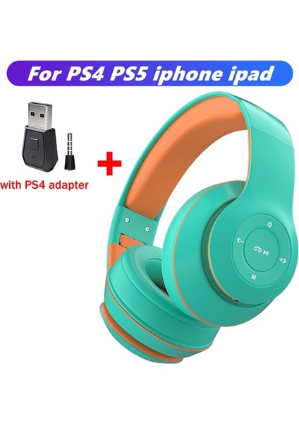 Yeşil P4 Kablosuz Kulaklıklar Bluetooth Kulaklıklar Katlanabilir Bas Stereo Kulaklık Mp3 Çalar Desteği Tf Cep Telefonu Dizüstü Tv Ps4 Ps5 (Yurt Dışından)