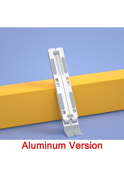 Alüminyum Gümüş Katlanabilir Laptop Standı Macbook Bilgisayar Için Masa Standı Masa Desteği Dizüstü Dizüstü Kitap Bilgisayar Aksesuarları Için Laptop Standı (Yurt Dışından)