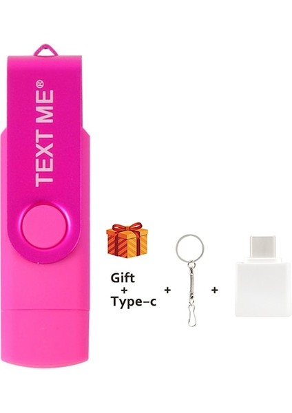 Pembe 64GB Metin Bana Yüksek Hızlı USB Flash Sürücü 16GB 32GB Pendrive 4gb 8gb 64GB USB Flash Sürücü Bilgisayar/android Telefon Için (Yurt Dışından)