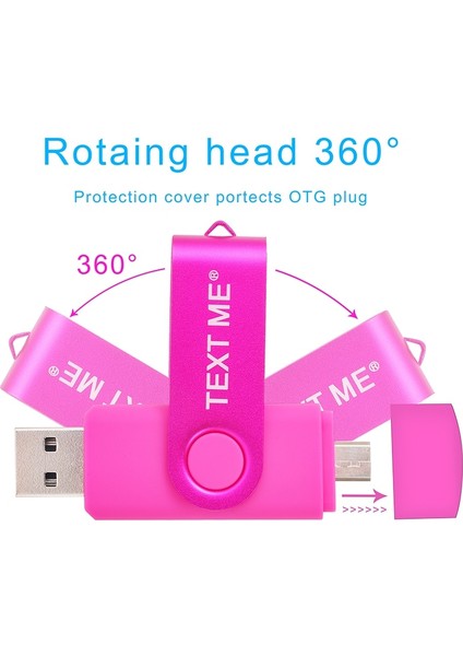 Pembe 64GB Metin Bana Yüksek Hızlı USB Flash Sürücü 16GB 32GB Pendrive 4gb 8gb 64GB USB Flash Sürücü Bilgisayar/android Telefon Için (Yurt Dışından)