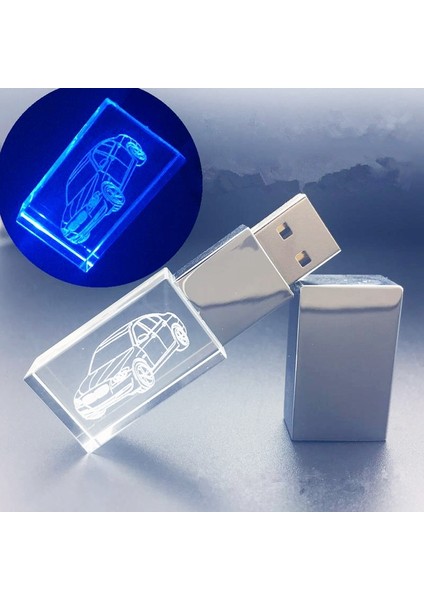 Kutu ile Yeşil Işık 64 GB LED Işık ile Özel Logo Kristal USB Flash Kalem Sürücü 4 GB 8 GB 16 GB 32 GB Hediye Için Usb2.0 Pendrive Stick (10 Adetten Fazla Ücretsiz Logo) (Yurt Dışından) fiyatları