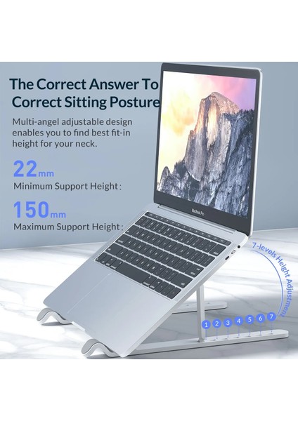 Pom Standı Orıco Taşınabilir Dizüstü Standı Yükseltici Katlanabilir Ayarlanabilir Dizüstü Tutucu Dikey Bilgisayar Standı Masası MacBook Tabletler Için 7 Açı (Yurt Dışından)