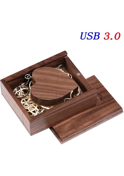 Ceviz 8 GB Jaster Yüksek Hızlı Kalem Sürücü Ahşap Kalp Şekli USB Flash Sürücü 64 GB Memory Stick Özel Logo Yaratıcı Hediye U Disk Ücretsiz Anahtarlık (Yurt Dışından)