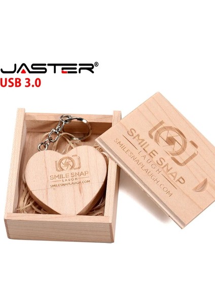 Ceviz 8 GB Jaster Yüksek Hızlı Kalem Sürücü Ahşap Kalp Şekli USB Flash Sürücü 64 GB Memory Stick Özel Logo Yaratıcı Hediye U Disk Ücretsiz Anahtarlık (Yurt Dışından)