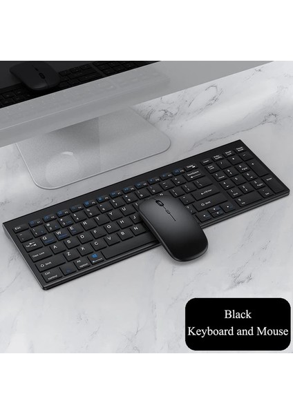Siyah Fare Kablosuz Bt Klavye Üç Modlu Sessiz Tam Boyutlu Klavye ve Fare Kombinasyonu Dizüstü Dizüstü Masaüstü Pc Tablet Için Set (Yurt Dışından)