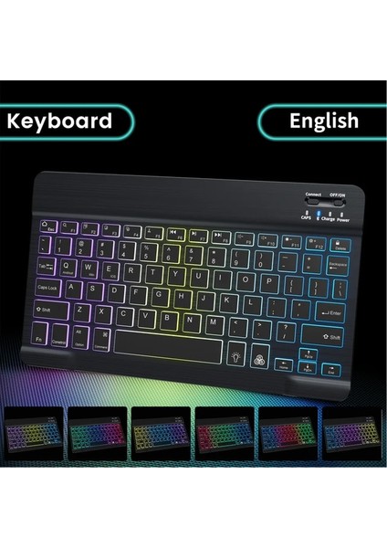 Tr Klavye Ipad Klavye Tablet Için Bluetooth Kablosuz Klavye Ipad Pro 12 9 Air 4 Ios Android Telefon Için Rusça Mini Arkadan Aydınlatmalı Klavye (Yurt Dışından)