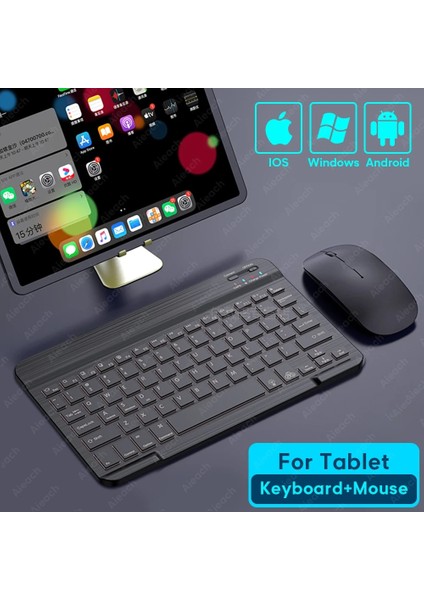 Ingilizce Açık Yeşil Tablet Kablosuz Klavye iPad Samsung Xiaomi Huawei Teclado Için Bluetooth Uyumlu Klavye ve Fare Ios Android Windows Için (Yurt Dışından)