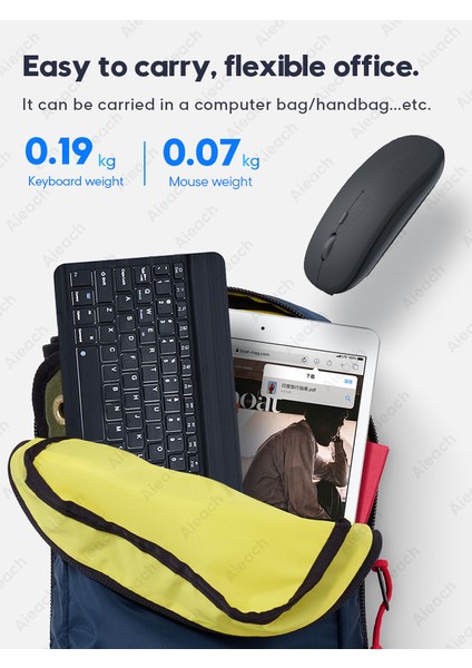 Ingilizce Açık Yeşil Tablet Kablosuz Klavye iPad Samsung Xiaomi Huawei Teclado Için Bluetooth Uyumlu Klavye ve Fare Ios Android Windows Için (Yurt Dışından)