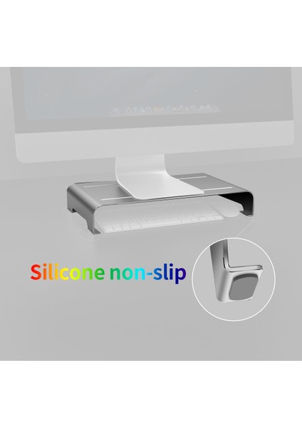 50X22X6 cm Gümüş Alüminyum Braket Bilgisayar Monitörü Standı Tutucu Ekran Ekran Depolama Rafı Masaüstü Dizüstü Bilgisayar Için Dizüstü Aydınlatma Dağı (Yurt Dışından) fırsatları