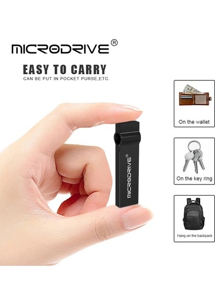 Gümüş 64GB Kalem Sürücüsü USB Flash Sürücüler 128GB Yüksek Hızlı 64GB 32GB U Disk Su Geçirmez 16GB Kalem Sürücüsü Gerçek Kapasite Metal Memoria Stick 2.0 (Yurt Dışından)