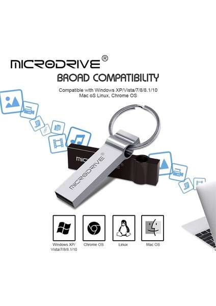 Gümüş 64GB Kalem Sürücüsü USB Flash Sürücüler 128GB Yüksek Hızlı 64GB 32GB U Disk Su Geçirmez 16GB Kalem Sürücüsü Gerçek Kapasite Metal Memoria Stick 2.0 (Yurt Dışından)