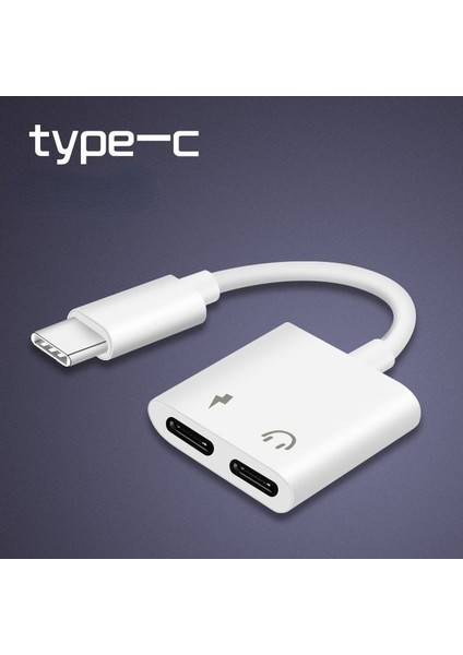 Tip-C - Tip-C Tip C Adaptör 2 In 1 Splitter Için Samsung Galaxy S21 S20 Fe Not 20 Ultra Not 10 Artı USB C - 3.5 Jack Kulaklık Ses Kablosu (Yurt Dışından)