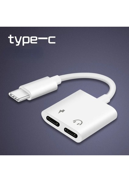 Tip-C - Tip-C Tip C Adaptör 2 In 1 Splitter Için Samsung Galaxy S21 S20 Fe Not 20 Ultra Not 10 Artı USB C - 3.5 Jack Kulaklık Ses Kablosu (Yurt Dışından)