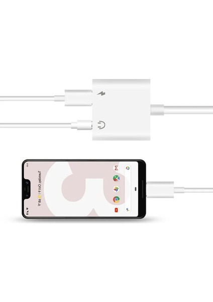 Tip-C - Tip-C Tip C Adaptör 2 In 1 Splitter Için Samsung Galaxy S21 S20 Fe Not 20 Ultra Not 10 Artı USB C - 3.5 Jack Kulaklık Ses Kablosu (Yurt Dışından)